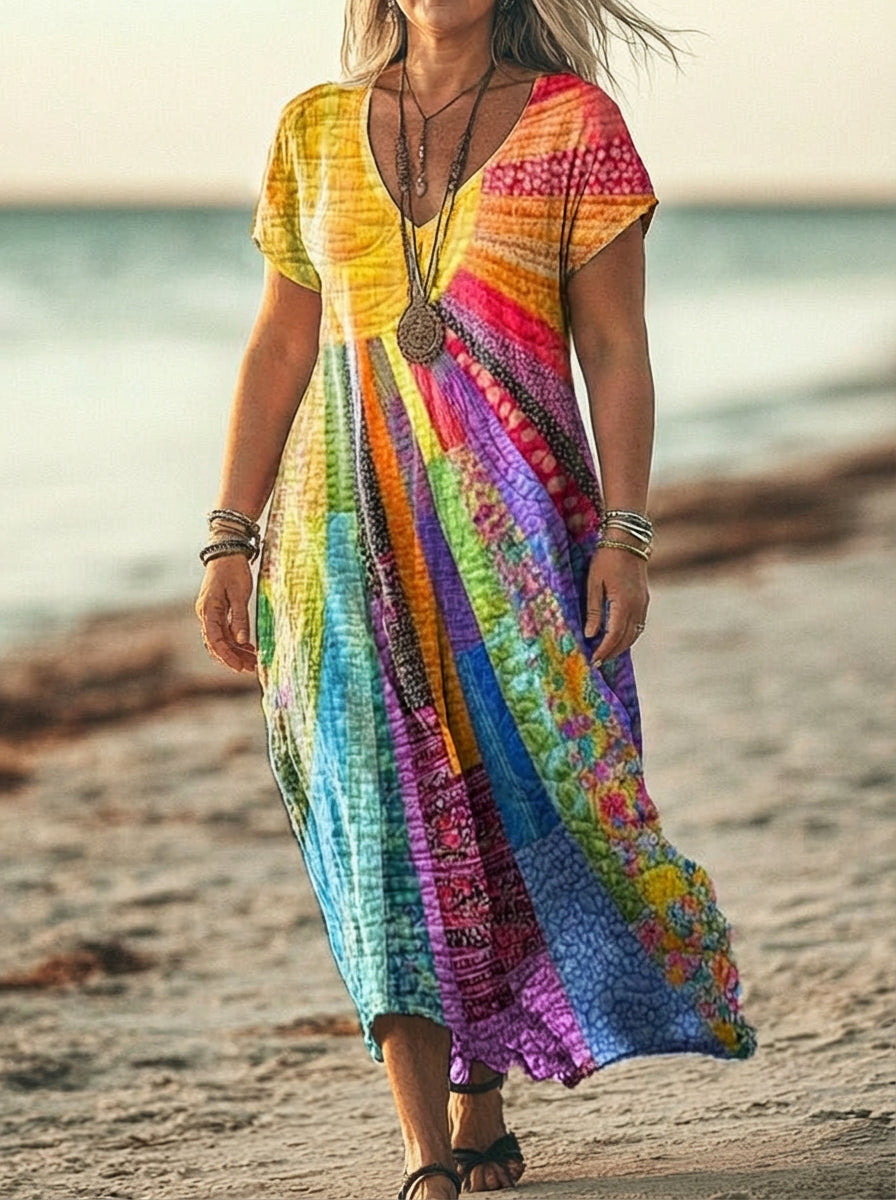 Azura - Printed Bohemian Dress