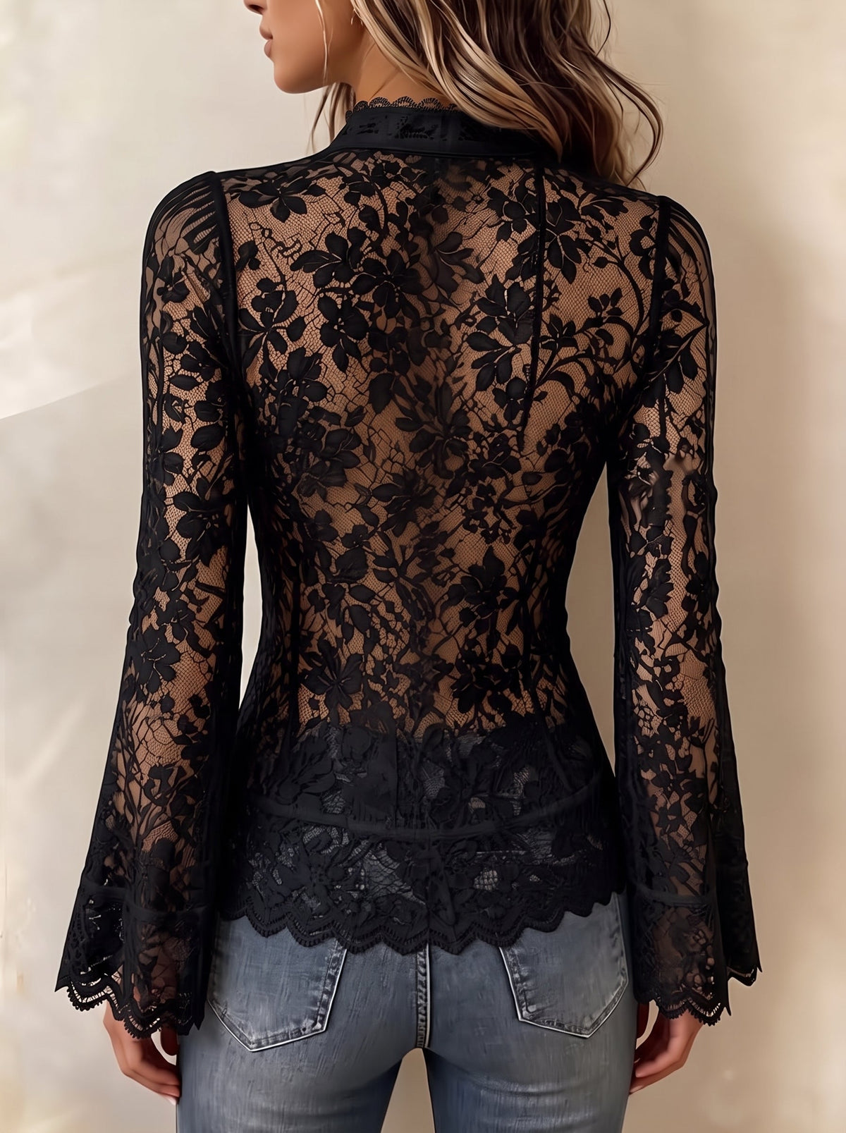 Josie | Vintage Lace Zip-Up Top
