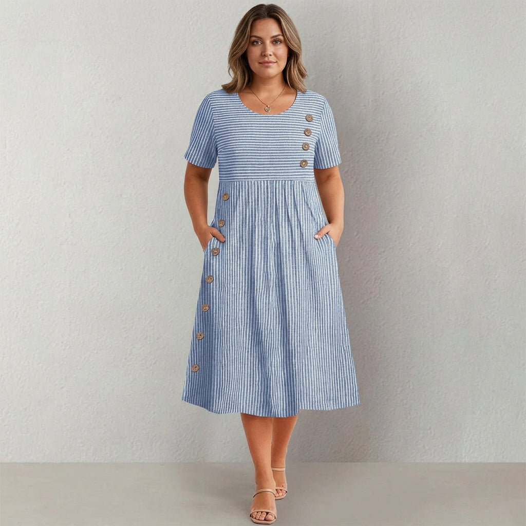 Mariel - Striped Button Dress