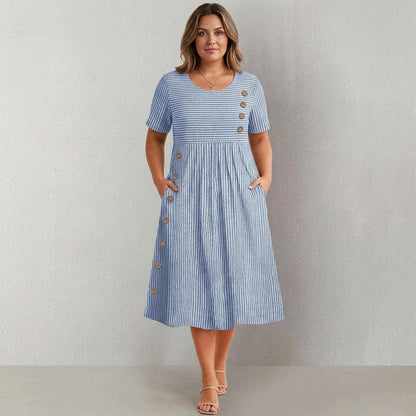 Mariel - Striped Button Dress