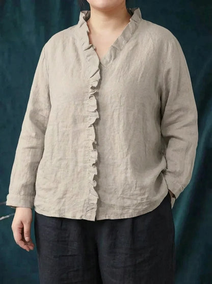 Eline | Elegant Linen Summer Blouse