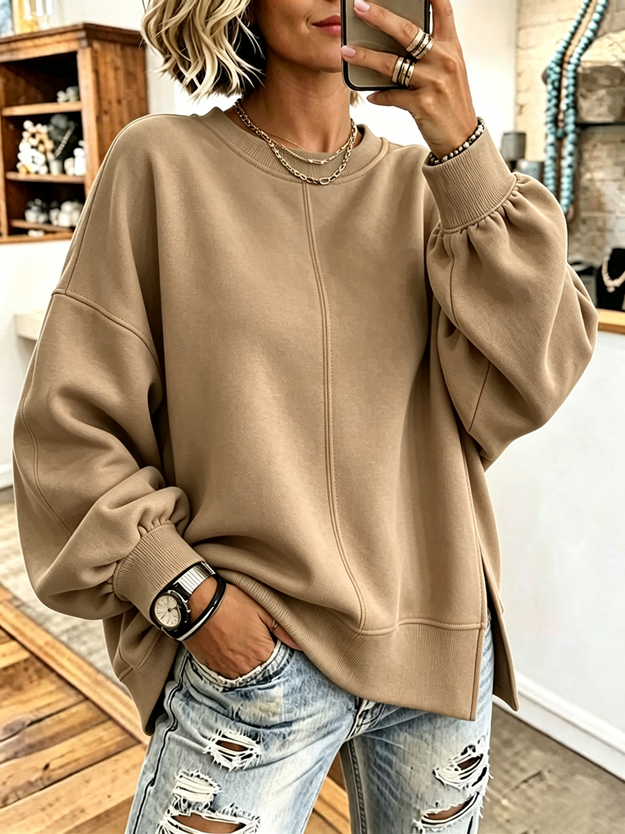 Willow | Oversized Side-Slit Sweatshirt