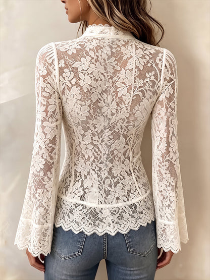 Josie | Vintage Lace Zip-Up Top
