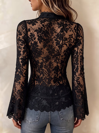 Josie | Vintage Lace Zip-Up Top