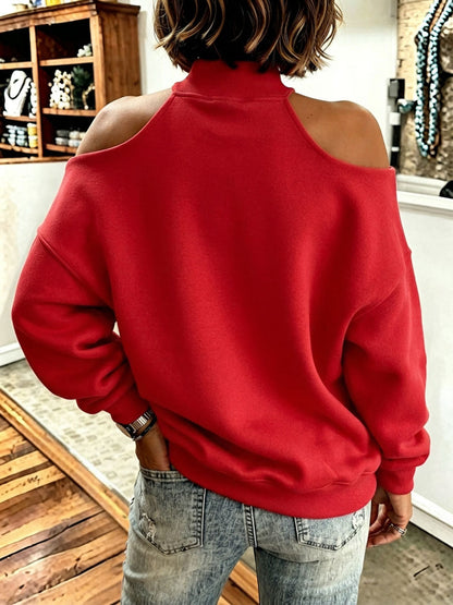 Margot | Oversized Mock Neck Sweatshirt with Bow