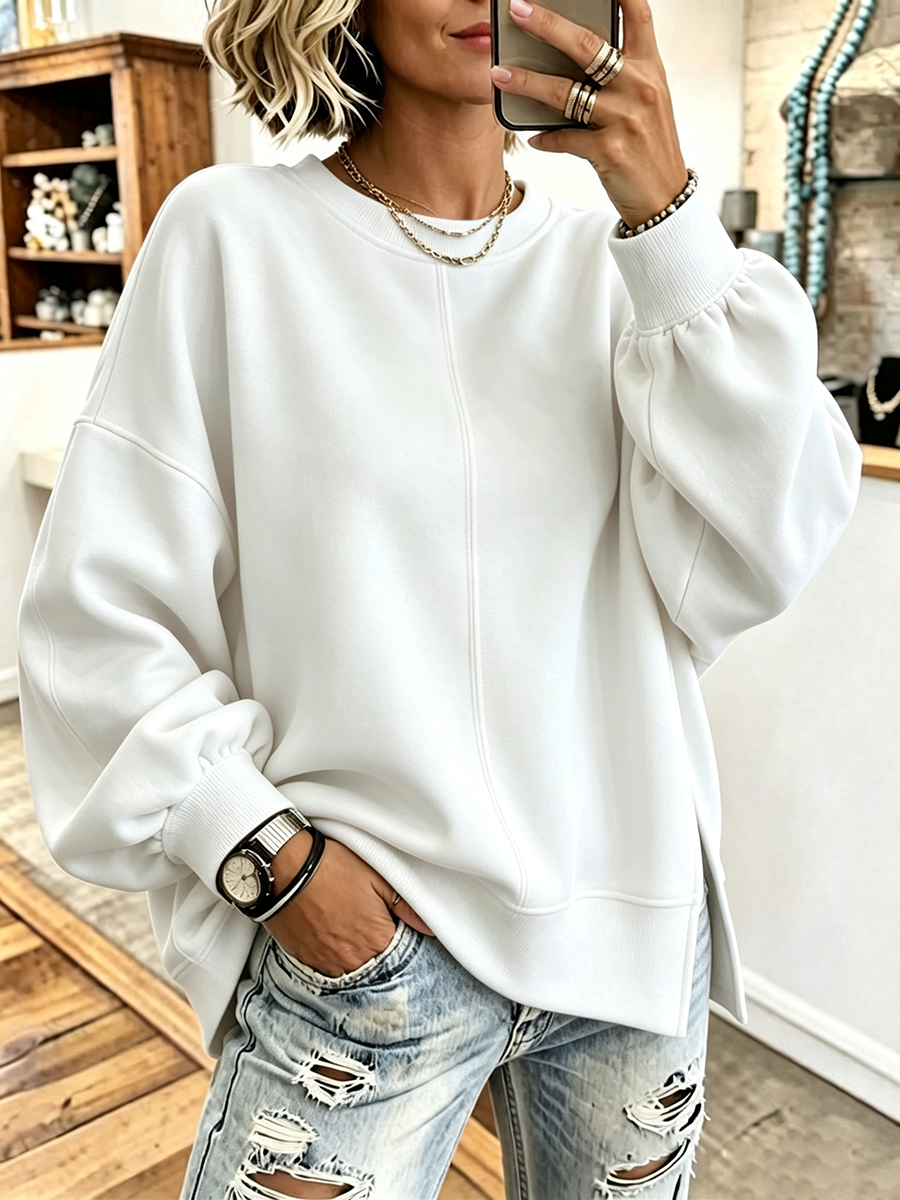 Willow | Oversized Side-Slit Sweatshirt