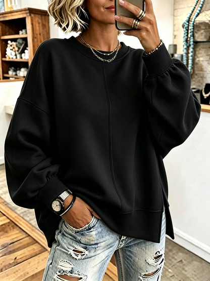 Willow | Oversized Side-Slit Sweatshirt