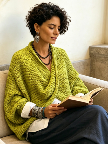 Greta | Batwing Sleeve Wrap V-Neck Sweater